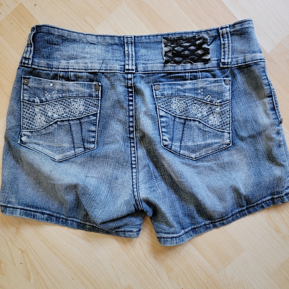 Boom Boom Jeans Distressed Blue Jean Shorts